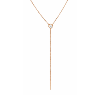 Lucinda King Rose Gold Plated Alexa Marquise White Topaz Lariat Necklace