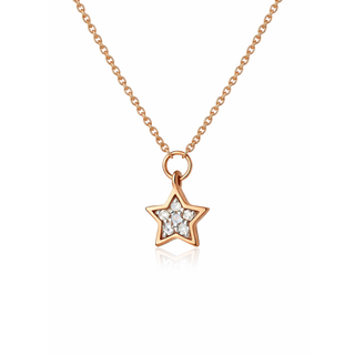 Rose Gold Plated Silver Grace White Topaz Star Drop Necklace