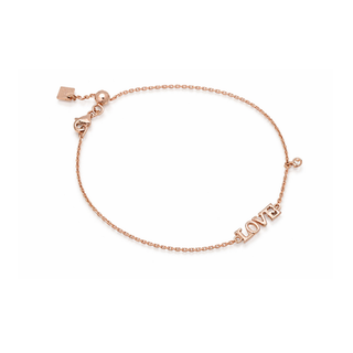 Rose Gold Plated Siver Love White Topaz  Bracelet