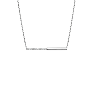 Silver Kara White Topaz Bar Necklace