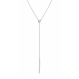 Silver Eve Marquise White Topaz Lariat Necklace