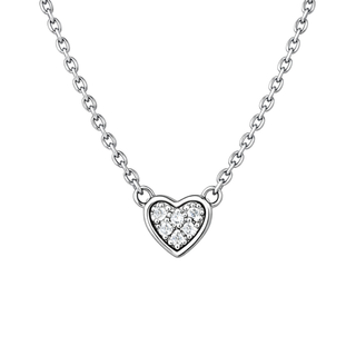 Silver Grace White Topaz Heart Necklace