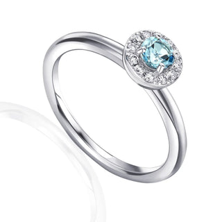 9ct White Gold Aquamarine Cluster Ring