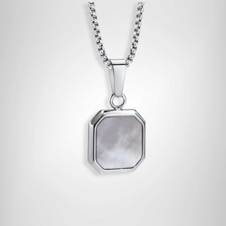 Men's Mother of Pearl Stainless Steel Necklace