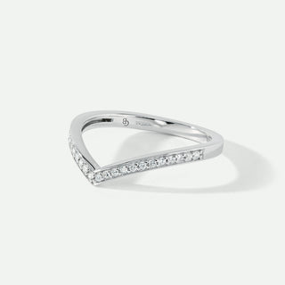 Mayu | 9ct White Gold 0.12ct tw Lab Grown Diamond Wishbone Wedding Band