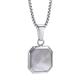Mother of Pearl Stone Stainless Steel Necklace