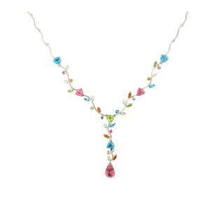 18ct White Gold Multi-Gemstone Collar Necklace