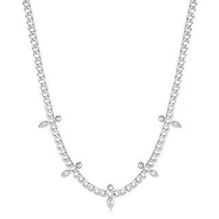 Ania Haie Curb Chain Sparkle Point Necklace | N053-07H