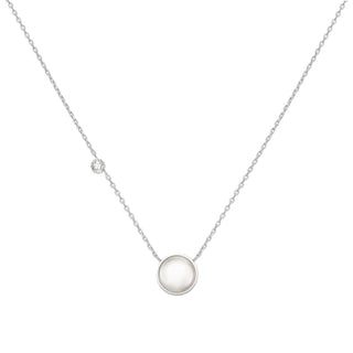 Necklace with a round pendant on a white background
