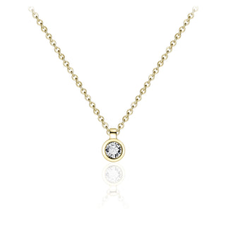Gisser Gold Plated CZ Bezel Necklace