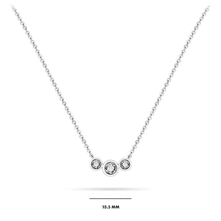 Gisser Silver CZ Three Stone Necklace