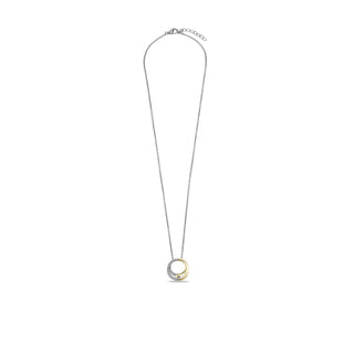 Necklace with a circular pendant on a white background