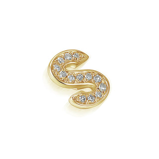 9ct Yellow Gold Diamond Set Initial S Necklace
