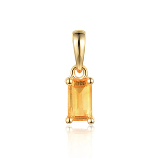 9ct Yellow Gold 0.27ct Rectangular Citrine Pendant