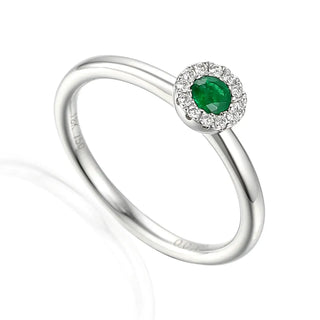 9ct White Gold Emerald Cluster Ring