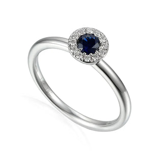 9ct White Gold Blue Sapphire Cluster Ring