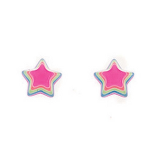 Multi-Colour Neon Star Stud Earrings