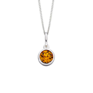 Silver Orange Crystal Pendant