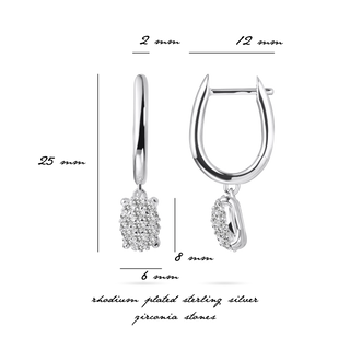 Gisser Dashing Details Pave CZ Hoop Earrings