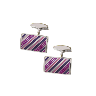 Purple Diagonal Striped Cufflink