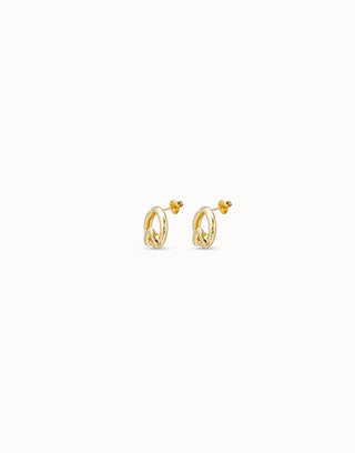 Unode50 Game of 3 Gold Circle Stud Earrings