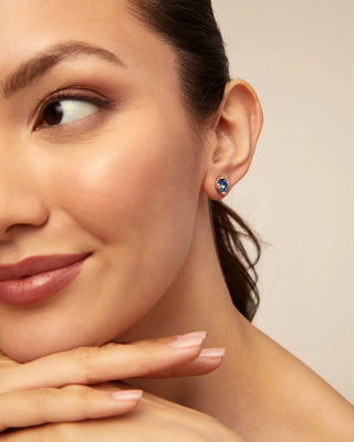 Unode50 Aura Blue Crystal Stud Earrings