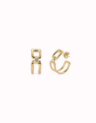 Unode50 Golden Be Indomitable Hoop Earrings