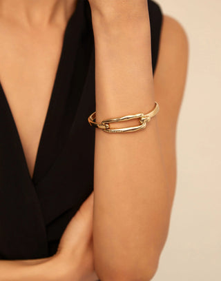 Unode50 Gold Plated Amarrado Bangle with Buckle