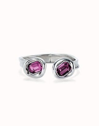 UNOde50 Bangle Bracelet with Two Pink Crystals
