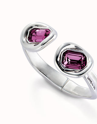 UNOde50 Bangle Bracelet with Two Pink Crystals