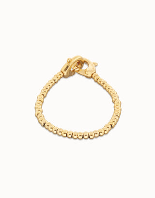 Ser Inseparable Gold Interlocking Carabiner Beaded Bracelet