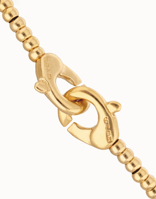 Ser Inseparable Gold Interlocking Carabiner Beaded Bracelet
