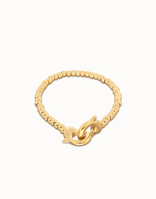Ser Inseparable Gold Interlocking Carabiner Beaded Bracelet