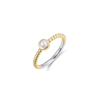 Gisser Silver Gold Plated Beaded Stacking Ring