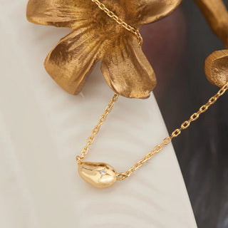 Ania Haie Gold Plated Silver CZ Pebble Sparkle Necklace