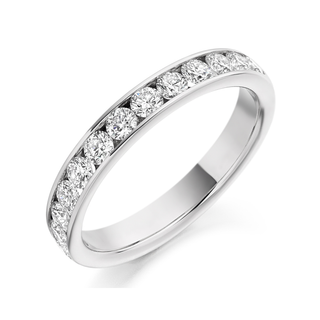 Platinum 0.75ct Channel Set Diamond Half Eternity Ring