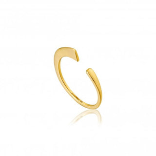 Golden Geometry Curved Adjustable Ring