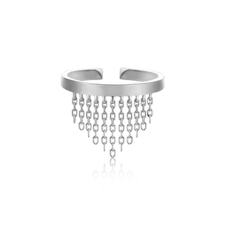 Ania Haie Silver Fringe Fall Adjustable Ring