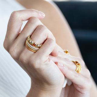 Gisser Gold Plated Pavé Stackable Ring