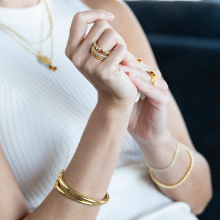 Gisser Gold Plated Pavé Stackable Ring