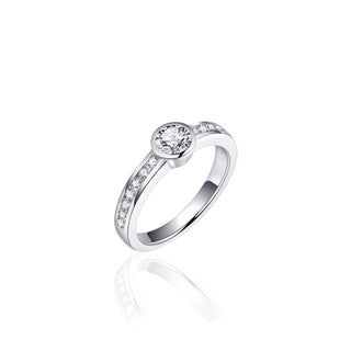 Gisser Silver CZ Bezel Ring
