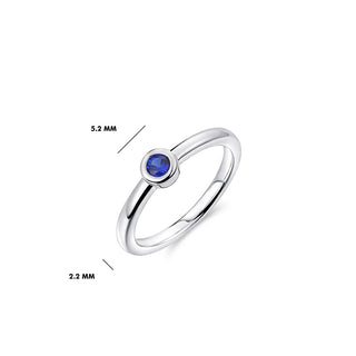 Gisser Silver Blue CZ Bezel Ring