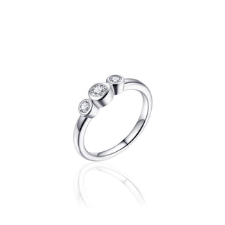 Gisser Silver CZ Triple Bezel Ring