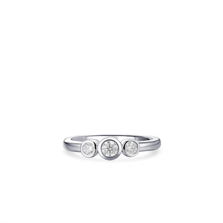 Gisser Silver CZ Triple Bezel Ring