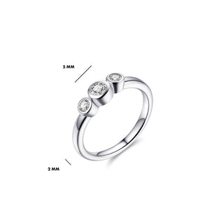 Gisser Silver CZ Triple Bezel Ring