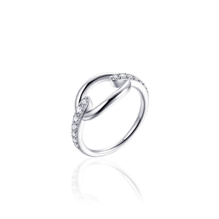 Gisser Silver CZ Oval Link RIng