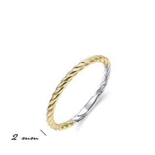 Gisser Gold Plated Rope Stackable Ring