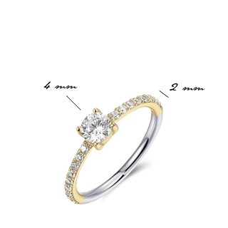 Gisser Gold Plated Silver Brilliant Dashing Details Ring