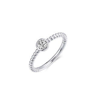 Gisser Silver CZ Beaded Stacking Ring