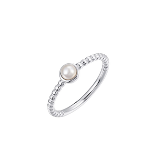 Gisser Simulated Pearl Beaded Stacking Ring